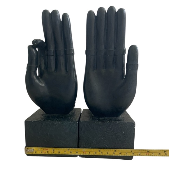 Buddha Hand Bookends – Mudra Statue, 9” Zen Decor, Yoga Meditation Shelf Decor - Picture 3 of 9